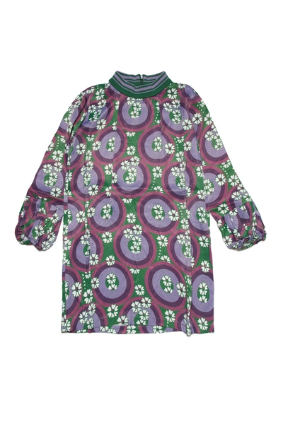 Shop Marni Circles 70's Allover Pattern Viscose Dress In Green
