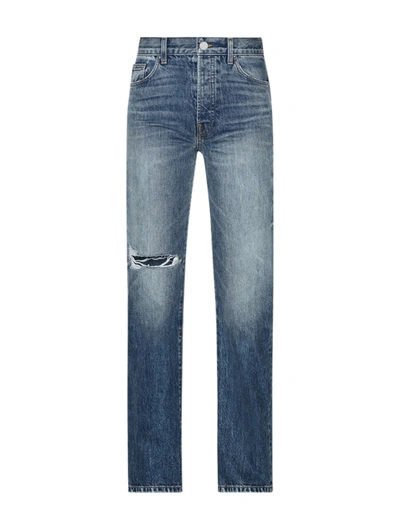 Shop Amiri Straight Jeans In Blue