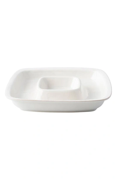 Juliska Puro Whitewash Chip And Dip Server In Whitewash