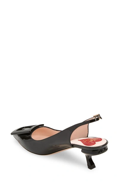 Roger Vivier Virgule 55 Slingback Pumps In Patent Leather In Black