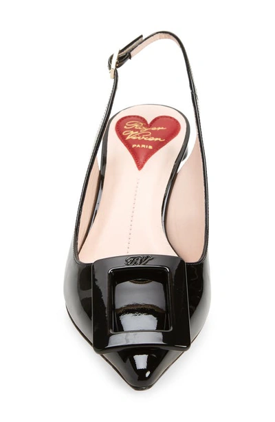 Roger Vivier Virgule 55 Slingback Pumps In Patent Leather In Black