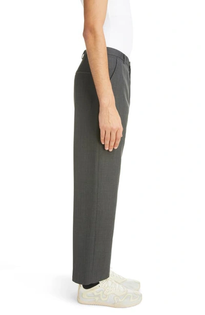 Shop Acne Studios Regular Fit Straight Leg Pants In Dark Grey