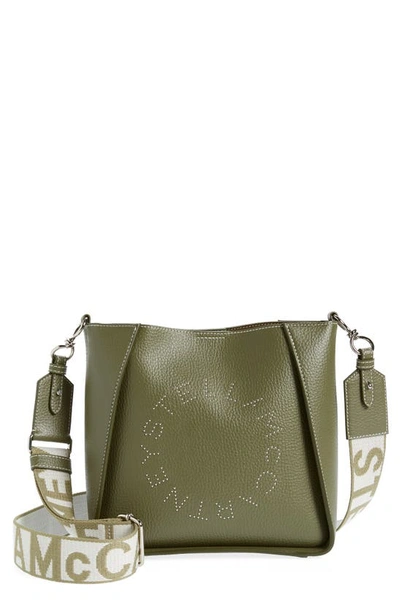 Shop Stella Mccartney Mini Faux Leather Crossbody Bag In 3220 Military Green
