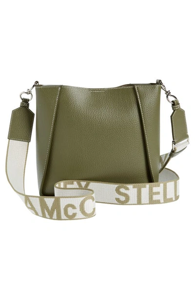 Shop Stella Mccartney Mini Faux Leather Crossbody Bag In 3220 Military Green