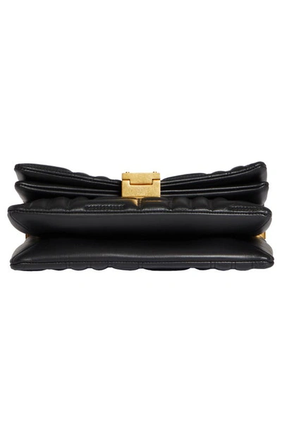 Shop Balmain Small 1945 Soft Monogram Quilted Leather Shoulder Bag In 0pa Black