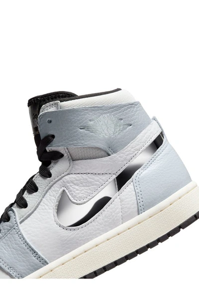 Shop Jordan Air  1 Zoom Comfort 2 High Top Sneaker In White/ Metallic Silver/ Photon