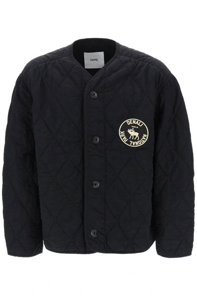 Shop Oamc 'denali' Quilted Jacket With Print And Embroidery At Back