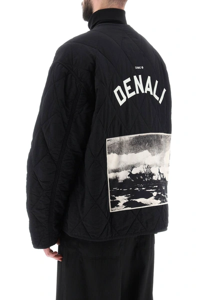 Shop Oamc 'denali' Quilted Jacket With Print And Embroidery At Back