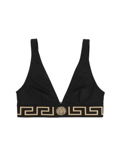 Shop Versace 'greca E Medusa' Bikini Top