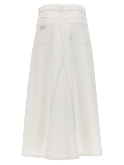 Shop Ganni Denim Skirt Skirts White