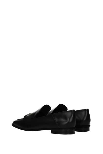 Shop Ferragamo Loafers Cesaro Leather Black