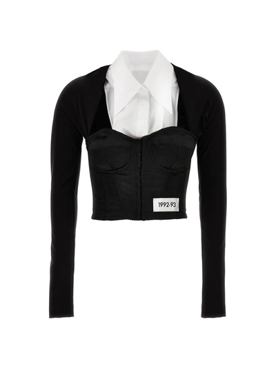 Shop Dolce & Gabbana Re-edition 1992/93 Shirt, Blouse White/black