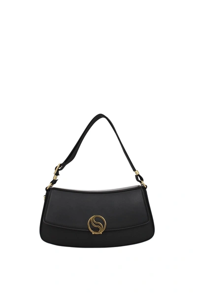 Shop Stella Mccartney Shoulder Bags S Wave Eco Leather Black