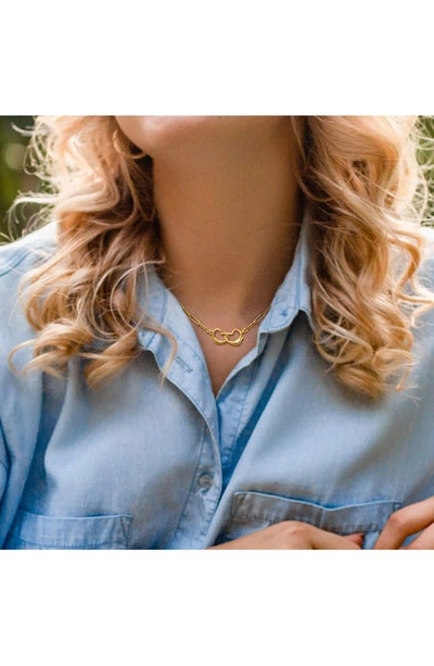 Delmar Open Heart Paperclip Link Necklace In Gold