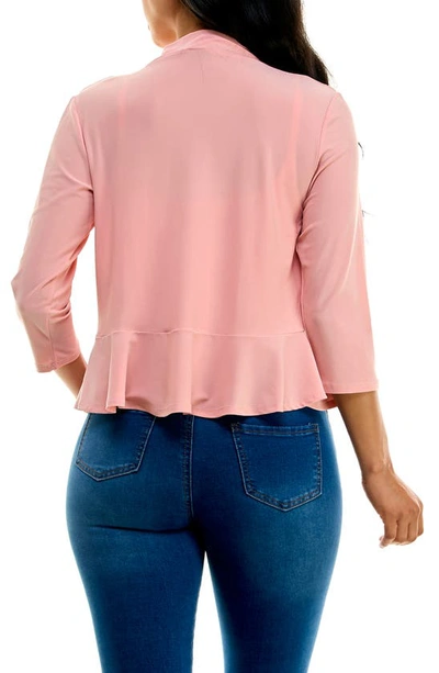 Nina Leonard Ruffle Bolero In Blush