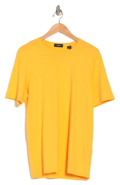 Shop Theory Cosmo Solid Crewneck T-shirt In Marigold