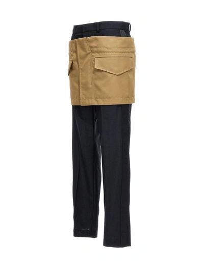 Shop Sacai Miniskirt Insert Pants Multicolor