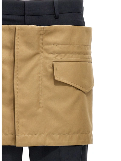 Shop Sacai Miniskirt Insert Pants Multicolor