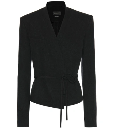 Isabel Marant Woman Falco Linen-blend Wrap Jacket Black In Llack