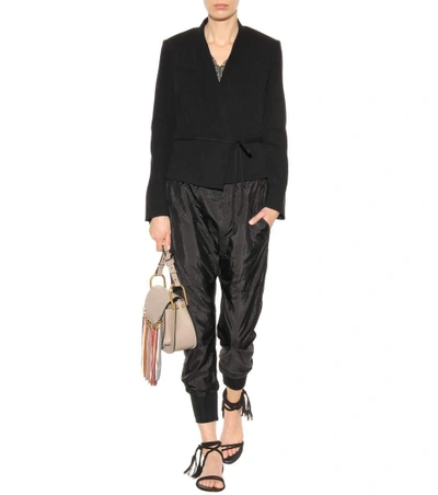 Shop Isabel Marant Falco Linen-blend Jacket In Llack