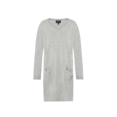 Shop Emporio Armani Knee-length Knitted Dress In Gray