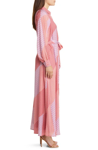 Shop Btfl-life Ivonne Long Sleeve Maxi Shirtdress In Pink