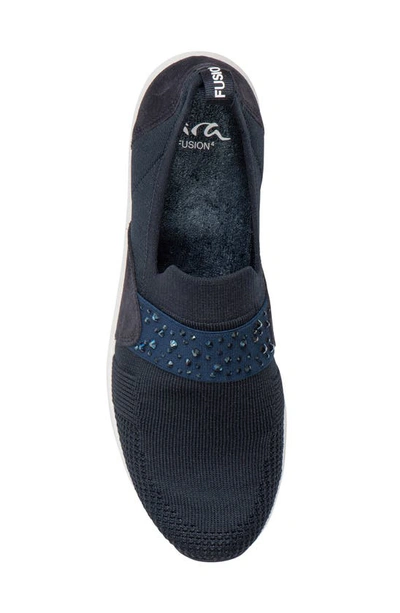 Shop Ara Lynn Knit Slip-on Sneaker In Navy Wovenstretch
