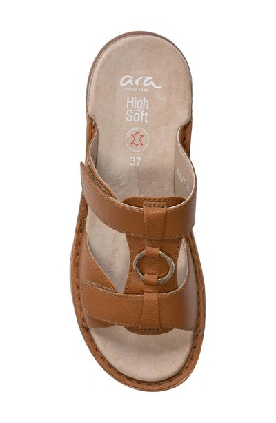 Shop Ara Herra Slide Sandal In Cognac Leather