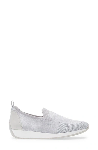 Shop Ara Leena Sneaker In Silver Woven Stretch Fabric