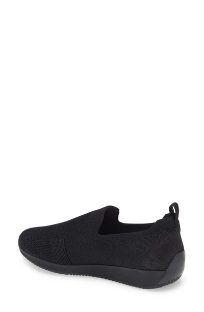 Ara Leena Sneaker In Black Wovenstretch Fabric