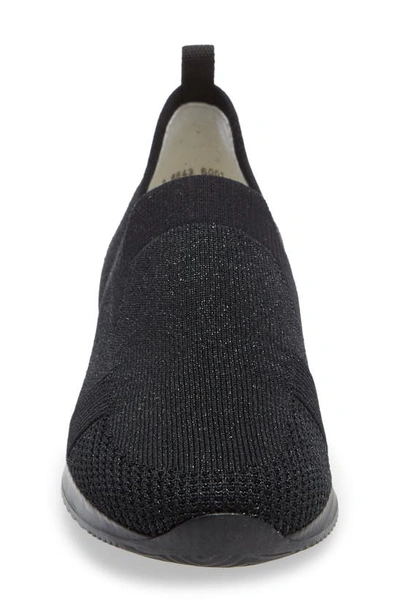 Ara Leena Sneaker In Black Wovenstretch Fabric