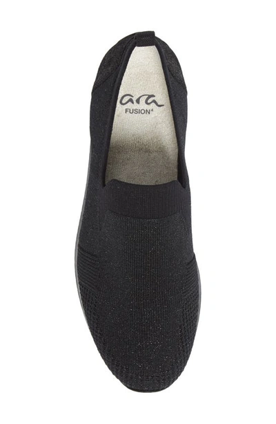 Ara Leena Sneaker In Black Wovenstretch Fabric