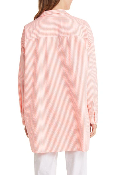 Frank and Eileen Eileen Button Up - Neon Pink Stripe