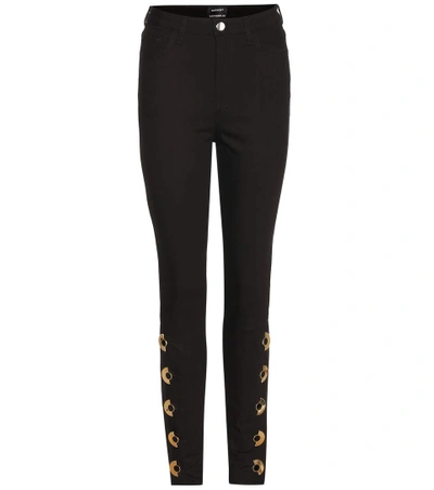 Anthony Vaccarello Embellished Skinny Jeans In Black