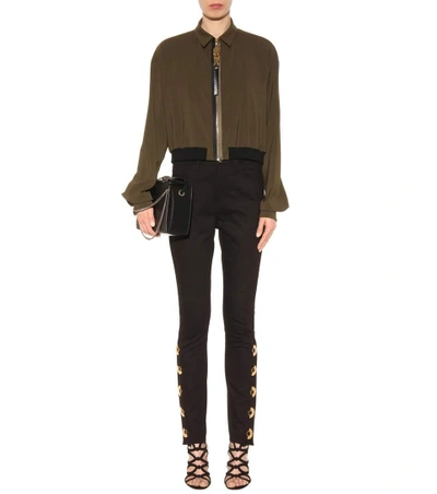 Shop Anthony Vaccarello Embellished Skinny Jeans In Black