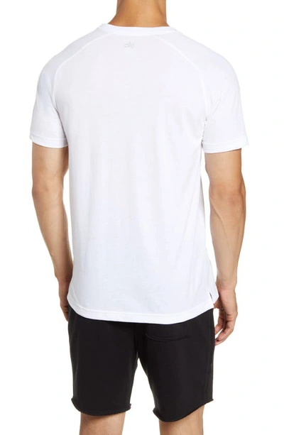 Shop Alo Yoga The Triumph Crewneck T-shirt In White