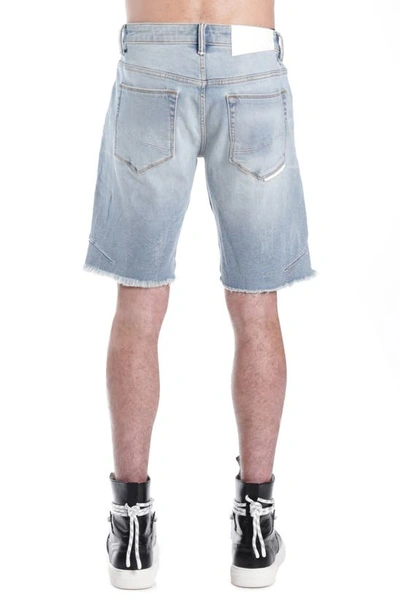 Shop Hvman Mero Slim Raw Hem Cutoff Denim Shorts In Acid