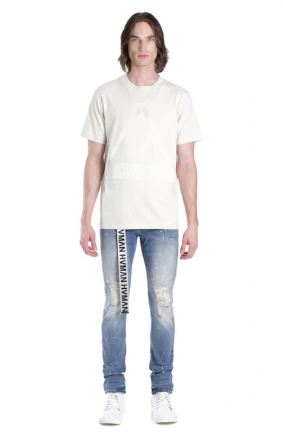 Hvman Triangle Oversize Cotton Logo Graphic Tee In Cream