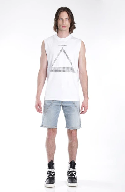 Shop Hvman Mero Slim Raw Hem Cutoff Denim Shorts In Acid