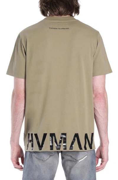 Shop Hvman Cotton Logo Tee In Sage