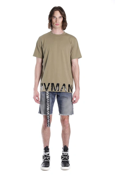 Shop Hvman Cotton Logo Tee In Sage