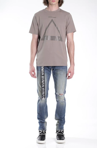 Hvman Triangle Logo Cotton Graphic Tee In Satellite