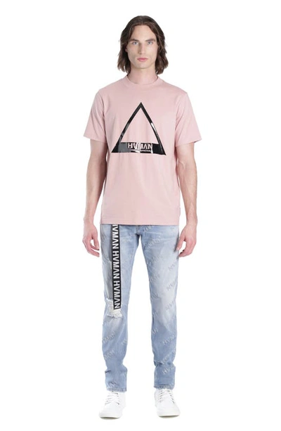 Hvman Triangle Cotton Logo Graphic Tee In Dusty Pink