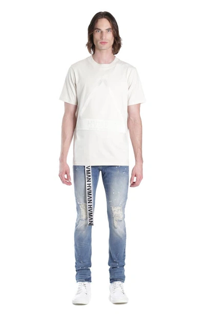 Shop Hvman Distressed Skinny Jeans In Lichen