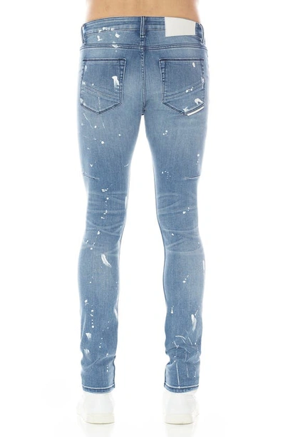 Hvman Strat Bleach Splatter Ripped Super Skinny Jeans In Blue