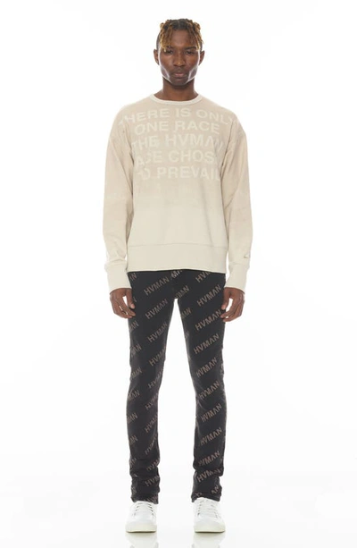 Hvman Cotton Graphic Sweatshirt In Cream