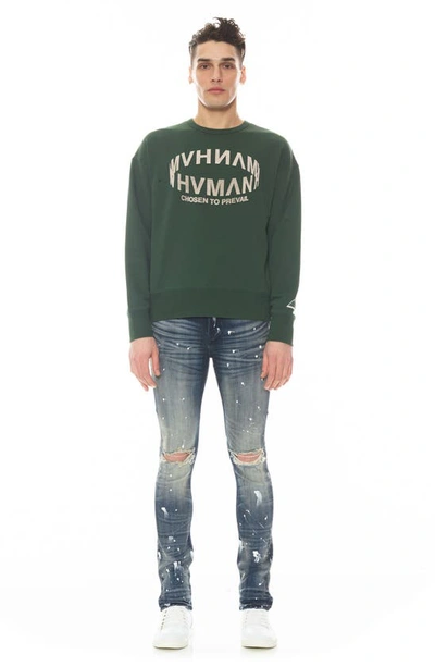 Hvman Strat Ripped Super Skinny Jeans In Guac