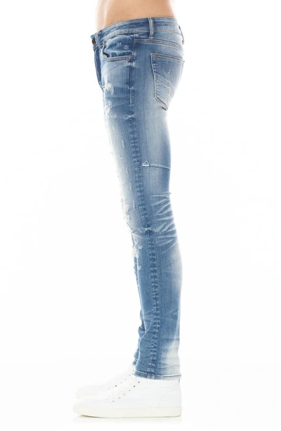 Hvman Strat Bleach Splatter Ripped Super Skinny Jeans In Prism