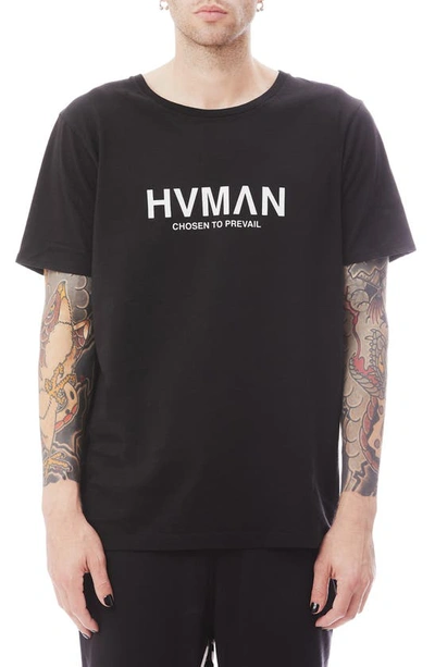 Shop Hvman Regular Fit Basic Logo Crewneck Cotton T-shirt In Black