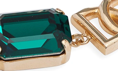 Shop Dolce & Gabbana Dg Logo Crystal Bracelet In Gold Multicolor